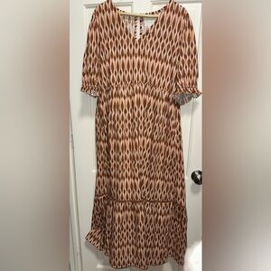 Marigold Brown and blue patterned Dress